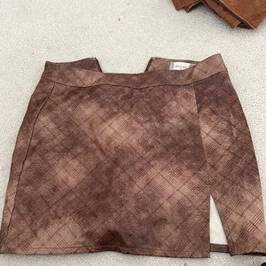Altard State Plaid Leather Skirt